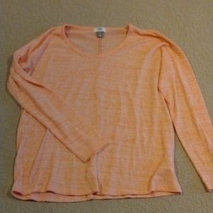 Old Navy orange and white marled scoop neck top